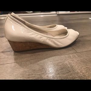 Cole Haan white patent leather wedges